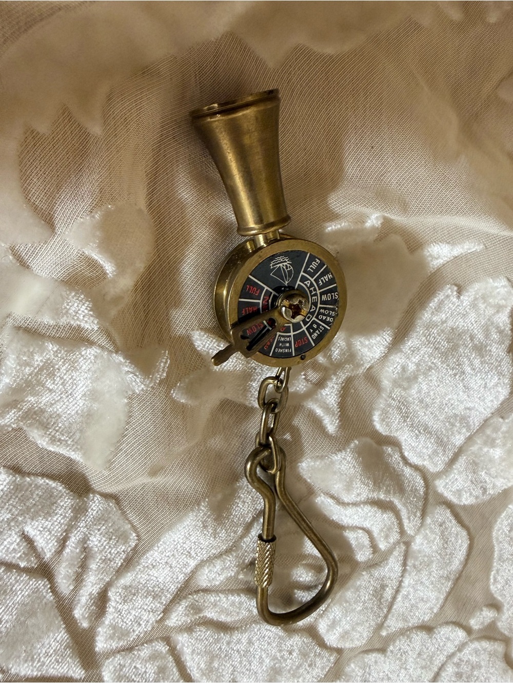 Chor Brass-Tone Ship Engine Dial Key Holder with Black Dial